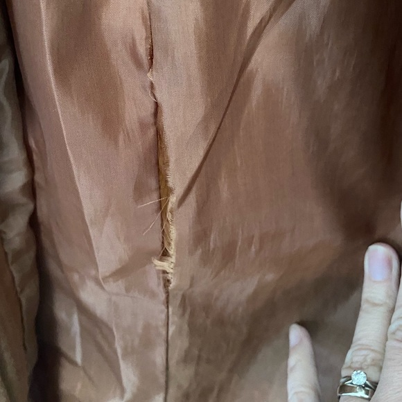 Brown/tan faux leather jacket, size small - Picture 6 of 11